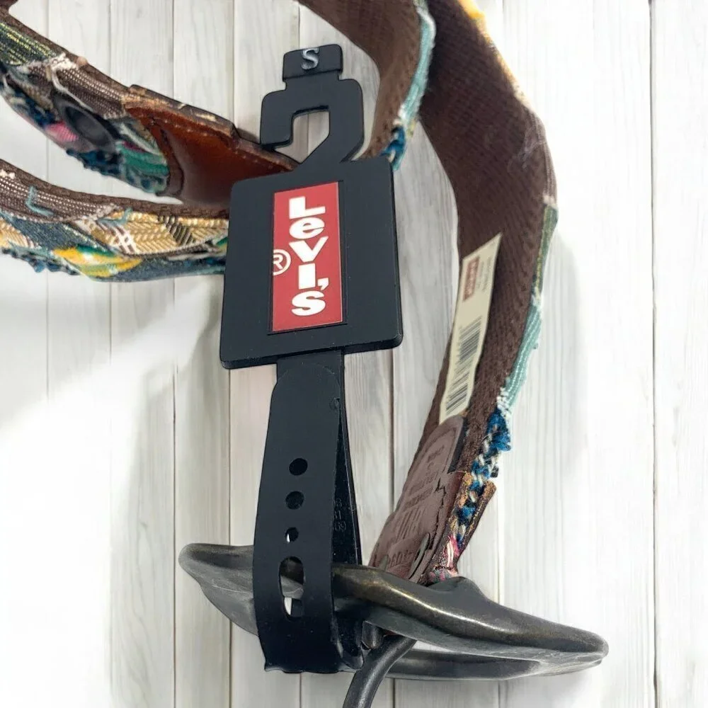 Levi's Big Boys Patchwork & Leather Belt Multicolor & Brown 4094-20 Size Small